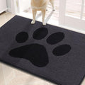 Buganda Dog Door Mat for Muddy Paws, Absorbent Dirt Trapper Non Slip Indoor Doormats, Washable Low-Profile Mat for Mud Dogs, Entryway Carpet for Inside Floor (30x20 Inches, Black)