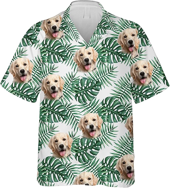 DILYPOD Custom Hawaiian Shirt with Face, Personalized Button Down Hawaiian Shirts for Men, Women, Photo Hawaiians Shirt