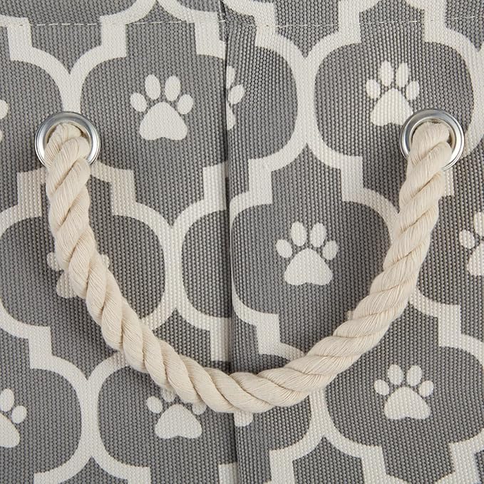 Bone Dry Pet Storage Collection Lattice Paw Print, Gray, Small Rectangle