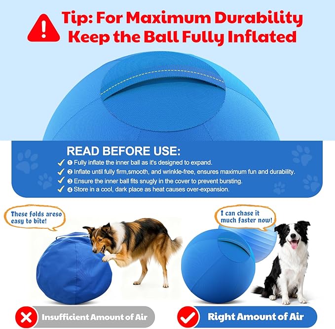 Happypaw 18'' Herding Ball for Dogs – Enhanced Chew Resistance & Heavy-Duty Material,Durable Dog Toy Agility Equipment for Australian Shepherds, Cattle, Border Collies, and Small/Medieum Breed