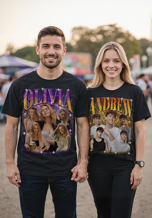 Custom Bootleg Rap Shirt with Photo Text, Vintage Custom Picture Shirt for Girlfriend, Boyfriend, Dad, Mom, Pet Lover Friend