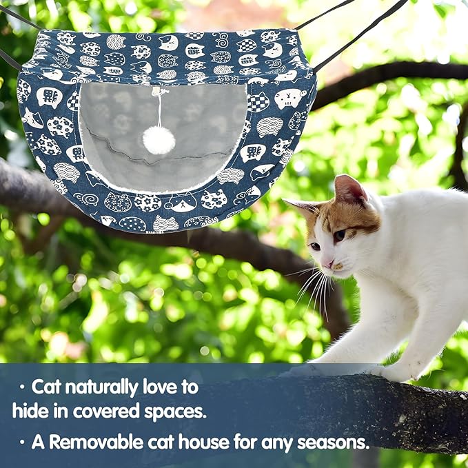 2Pcs Cat Hammock for Cage, Double Layer Cat Hanging Hammock for Cage, Soft Linen Cats Window-Hammock for Indoor Small Animals(18.5 x 15 x 10.6 Inch)