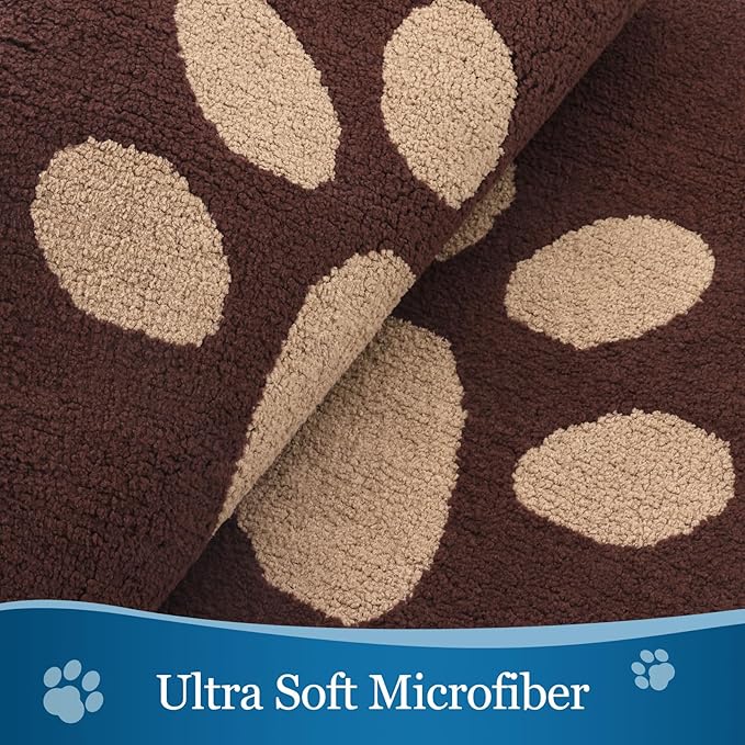 Buganda Dog Door Mat for Muddy Paws, Absorbent Dirt Trapper Washable Indoor Doormats, Non Slip Low-Profile Mud Mat for Dogs, Front Entrance Doormat for Inside Floor (59x35 Inches, Brown)