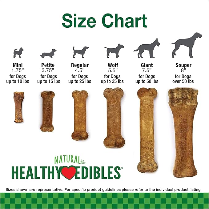 Nylabone Healthy Edibles Natural Dog Chews, Long Lasting Bones for Dogs, Roast Beef & Chicken Flavor Dog Treats, X-Large (4 Count)