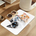 Cute Cats Pet Food Mat for Cats and Dogs–Christmas Stocking Absorbent Quick Dry Feeding Placemat, Non Slip Rubber Base, Waterproof Bowl Mat for Indoor Use, Pet Supplies 16"x24"