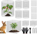 60Pcs Plant Protectors from Animals, 20Pack 12x12 Inch Garden Wire Mesh Protection, Outdoor Plant Cages to Keep Animals Out Out with Zip Ties & Stakes, Wire Mesh Cover for Plants, Vegetable & Flowers