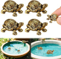 4 Pcs Mini Copper Bath Disk Ornaments Brass Bird Bath Purification Disks Birdbath Cleaner Single 0.6 oz Weight Universal Fit for Outdoor Birdbaths, Bowl(Turtle)