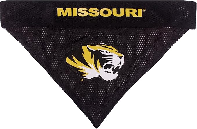 Pets First Collegiate Pet Accessories, Reversible Bandana, Missouri Tigers, Large/X-Large (Pack of 2)
