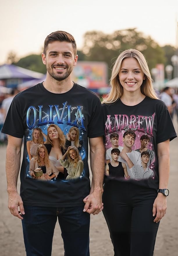 Custom Bootleg Rap Shirt with Photo Text, Vintage Custom Picture Shirt for Girlfriend, Boyfriend, Dad, Mom, Pet Lover Friend