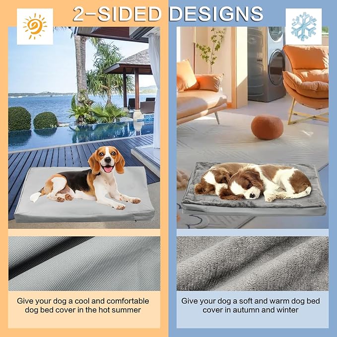 Waterproof Dog Bed Cover,Washable Removable Pet Dog Bed Replacement Cover for 48 Inch Crate,Water Absorbable Pet Puppy Bed Covers for Dogs Cat,46Lx29Wx4H inch