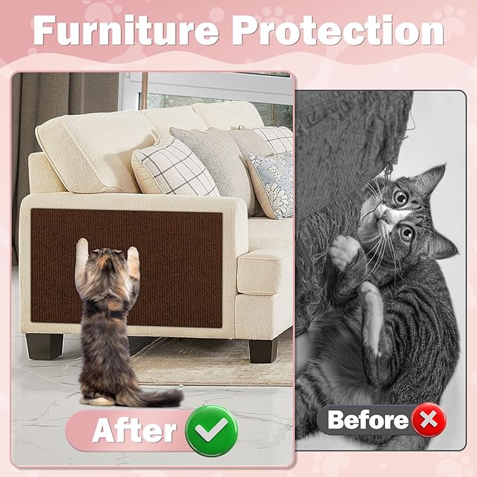 Anit Cat Scratch Couch Furniture Protector,78.7x15.8 Cat Wall Corner Scratcher Pads Mat,DIY Cats Scratching Carpet Post Board Replacement