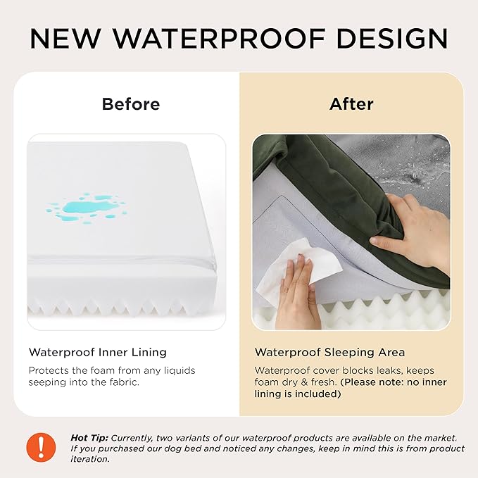 Bedsure Orthopedic Dog Bed for Medium Dogs - Waterproof Dog Sofa Beds Medium, Supportive Foam Pet Couch Bed with Removable Washable Cover, Waterproof Lining and Nonskid Bottom, Dark Green