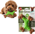 SPOT Bam-Bones Dental X-Bone - Made with Bamboo Fiber and a Massaging Rubber Center to Keep Teeth Clean, Durable Oral Care Dog Chew for Light Chewers & Teething Puppies Under 25lbs, 6in, Apple Flavor