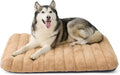 LE SURE Cute Orthopedic Dog Bed for Extra Large Dogs, XL Waterproof Chic Flat Pet Beds with Removable Washable Cover, Fuzzy Thick Egg Crate Foam Pet Mat for Indoor Use (44" x 32", Beige)