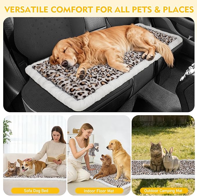 Car Back Seat Mat for Dog 53"x24" Dog Bed for Car Scratch Proof Non Slip Thick Odorless Non Fading Pet Travel Cushion Bed Overlay for Hard Bottom Extender & Cat Rabbit Pet Car Seat Cover Protector