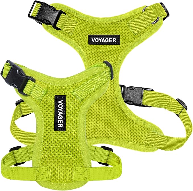 Voyager Step-in Pet Harness - All Weather Mesh, Adjustable Step in Harness for Cats and Dogs by Best Pet Supplies - Lime Green, XS