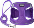 Dog Harness with Leash Set, No Pull Adjustable Reflective Step-in Puppy Pet Vest Harnesses for Small Medium Large Dogs and Cats,Purple M