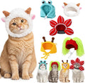 Weewooday 5 Pieces Cat Costume Bunny Hat Outfit with Ears Funny Cat Hat and Small Dogs Kitten Puppy Party Easter Costume Accessory Headwear(Classic Style)