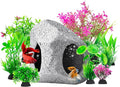 CousDUoBe 10Pcs Aquarium Hideaway Rock Cave Fish Tank Decorations quarium,Betta Toys Hideout Stones House,Safe and Non-Toxic Ceramic Fish Tank Ornaments