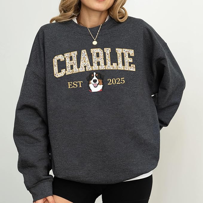 Custom Pet Sweatshirts with Photo and Name, Personalized Dog Sweatshirt, Gifts for Dog Mom, Dad