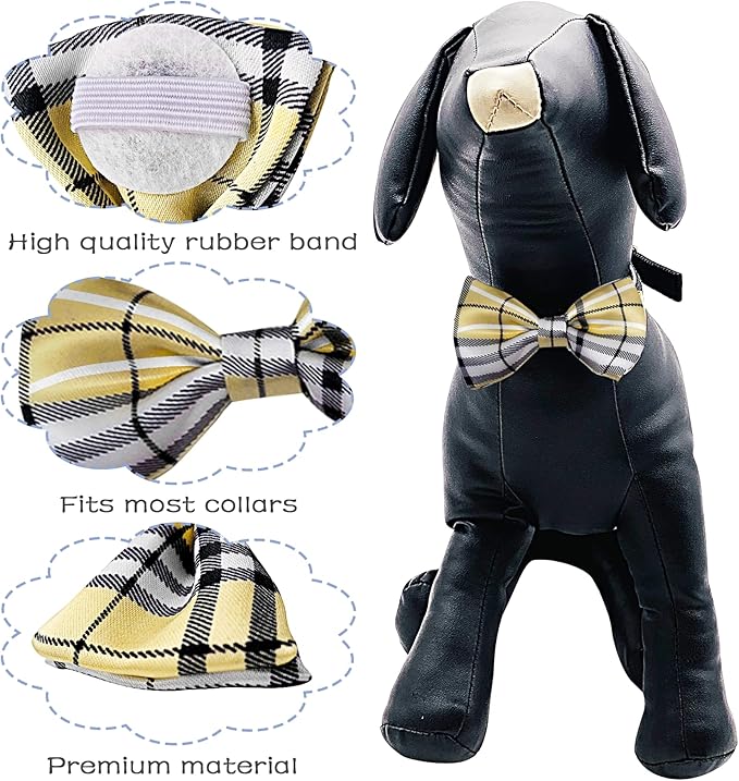 PET SHOW Pet Small Dogs Collar Embellishment Attachment Bow Ties Puppies Cats Collar Charms Accessories Slides Bowties for Birthday Wedding Parties Assorted A Style Assorted B Styles Pack of 5