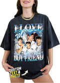 Custom Bootleg Rap Tee, Personalized Girlfriend Vintage Graphic T-Shirt, Photo Shirt, Valentine Birthday Gifts