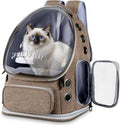Pawstrip Cat Backpack Carrier with Large Space Bubble Window, Airline Approved Breathable Pet Carrier for Small Dogs Cats up to 15lbs, Foldable for Travel Hiking & Outdoor Use