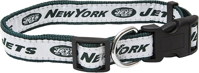 Pets First NFL New York Jets Licensed PET COLLAR, Large - Heavy-Duty, Strong, and Durable Dog Collar. Available in 31 Football Teams and 4 Sizes