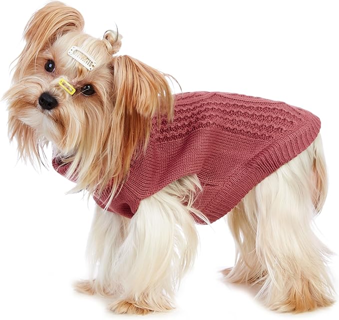 Stretchy Cat Sweater - 17 Colors & 6 Sizes | Snug Winter-Ready Knit for Boy/Girl Cats & Kittens(Maple Leaf Red, Large)