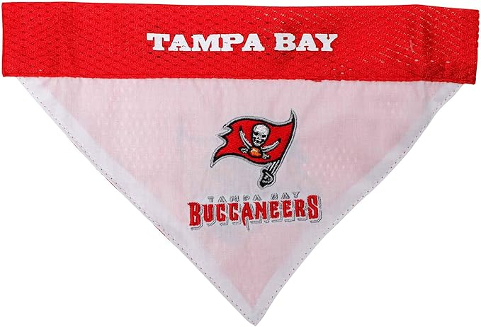 Pets First NFL DOG BANDANA - TAMPA BAY BUCCANEERS REVERSIBLE PET BANDANA. 2 Sided Sports Bandana with a PREMIUM Embroidery TEAM LOGO, Large/X-Large. - 2 Sizes & 32 NFL Teams available