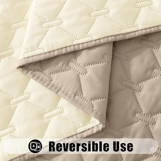Smiry Waterproof Dog Bed Cover Blanket, Soft Reversible Pet Blanket, Washable Leakproof Cats Dogs Couch Cover for Sofa, Couch, Furniture (52x82 Inch, Taupe/Beige)