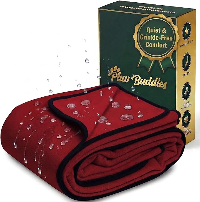 Paw Buddies Waterproof Blanket 80"x90" – Reversible Microfleece Throw for Couples, Pets & Family – Leakproof, Machine Washable Bed & Sofa Protector for Home or Travel
