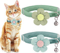 Breakaway Cat Collars with Bells, MUZIEBA Kitten Collar for Girl Boy Adjustable Safety Kitty Collars for Cats Puppy and Small Pets (Blue + Green)