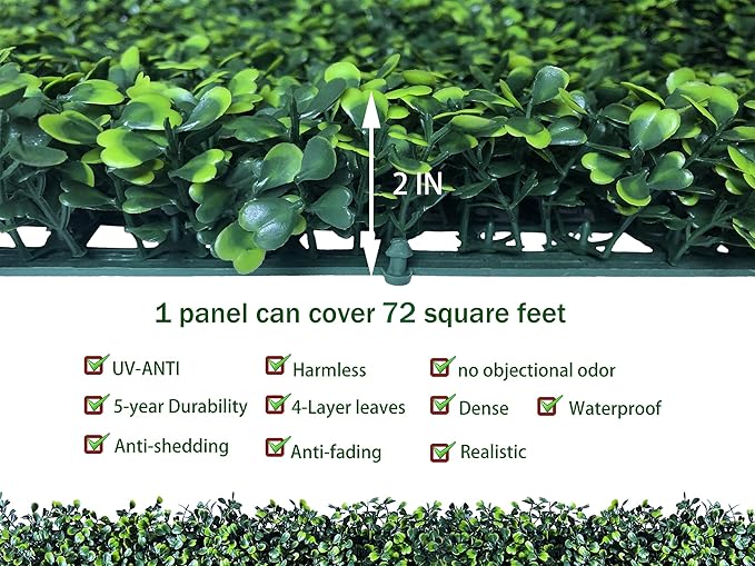 Artificial Ivy Privacy Fence Wall Screen: 72 X144 in (72 sqft) UV-Anti Faux Boxwood Roll Panels Greenery Backdrop Ivy Vine Leaf Hedges Fence Panels for Indoor Outdoor Green Wall Decor