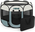 Dog Cat Playpen, Portable Puppy Pet Crate Indoor for Small Dogs Cats Rabbits, Foldable Dog Cage Enclosure for Outdoor, Pop Up Dogs Tent Kennel with Carrying Case, Grey