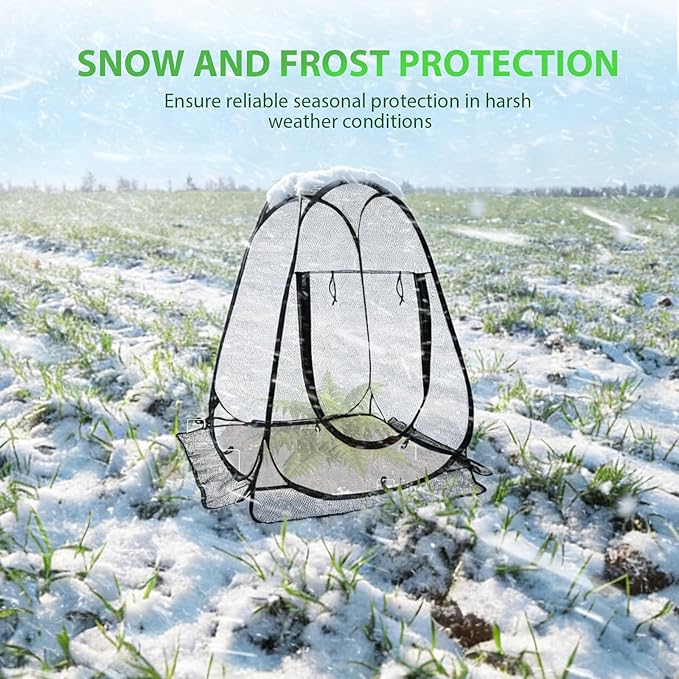 2 Pack 28 x 28 x 32 Inch Pop-up Gardening Net Cover with 8 Extended Stakes, Windproof Blizzard-Resistant, Plant Tent Cage for Vegetable Flower Fruit, Guard from Bird and Pest