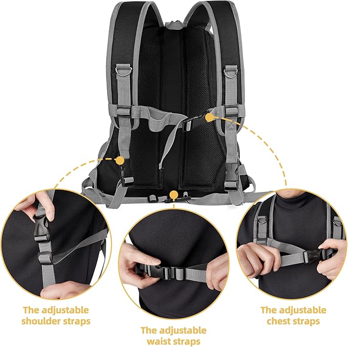 WOYYHO Pet Dog Carrier Backpack with Storage Pockets Small Dog Front Backpack Adjustable Straps Dog Backpack Breathable Dog Front Carrier with Safety Belt for Travel Hiking Cycling Outdoor Use