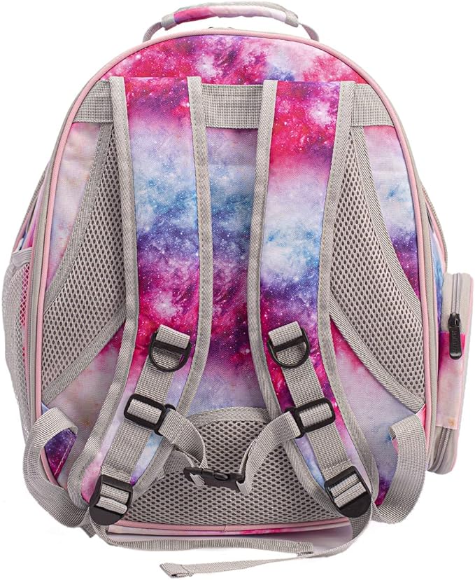 Galaxy Pink Dual Expandable Cat Backpack Carrier, Fit up to 20 lbs, Expandable Pet Carrier Backpack for Large Fat Cat and Small Puppy