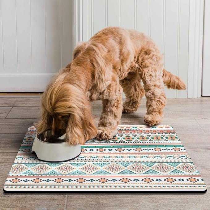 Pet Feeding Mat for Floors Waterproof Dog Mat for Food and Water Absorbent Quick Dry Non Slip mat for Cat Bowls