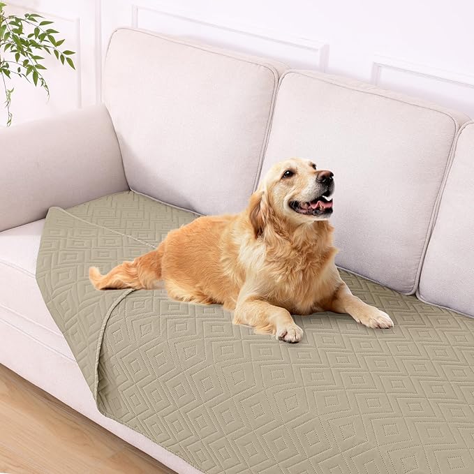 hyha Waterproof Dog Blanket, Soft Dog Bed Cover Pet Blankets, Waterproof Sofa Couch Cover for Dogs Washable, Reversible Pet Couch Covers for Sofa Furniture (40x80 Inch, Taupe/Taupe)