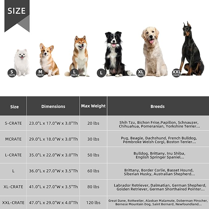 Dog Bed Large Sized Dogs, Orthopedic Flannel Pet Bed with Removable Washable Cover, Waterproof Indestructible Big Dog Bed with Anti-Slip Bottom, Egg Memory Foam Pad, 36.0"x27.0"x3.5", Grey