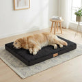 Patas Lague Orthopedic XL Dog Bed Large Sized Dog 48''X30'', Soft Waterproof Egg Crate Foam Large Pet Crate Beds Mat with Removable Washable Cover and Non-Slip Bottom, Black