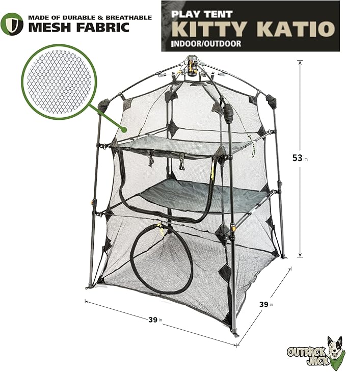 Outback Jack Catio Outdoor Cat Enclosure, (Kitty Katio) for Indoor Cat or Multiple Cats - Portable Tent, Play Tent for Cats, Catio, Outside Enclosure