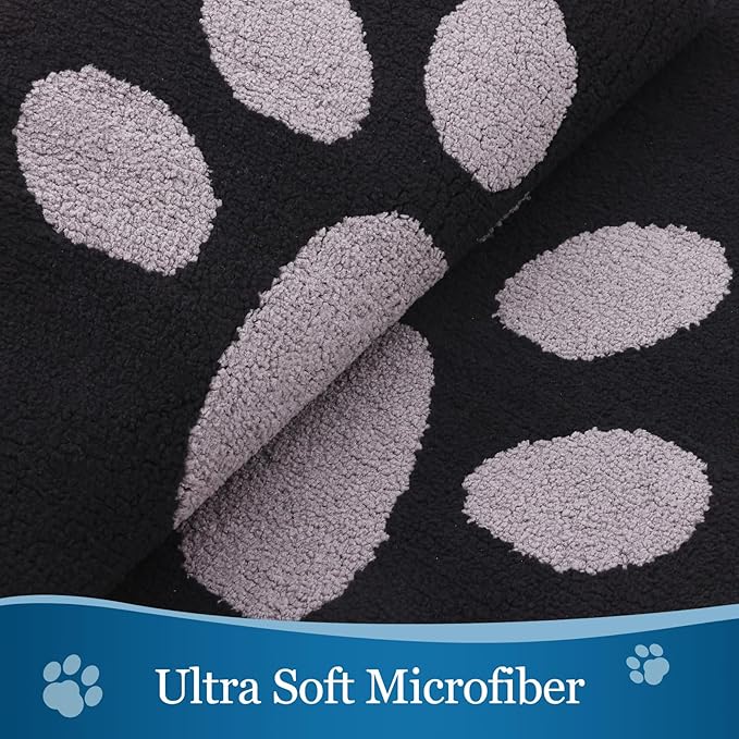 Buganda Dog Door Mat for Muddy Paws, Absorbent Dirt Trapper Washable Indoor Doormats, Non Slip Low-Profile Mud Mat for Dogs, Front Entrance Doormat for Inside Floor (70x24 Inches, Black and Grey)