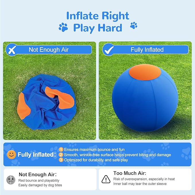 ZIDA 18" Herding Ball for Dogs and Horses - Upgraded Chew Material Dual-Layer Durable Dog Toy Agility Equipment for Australian Shepherds,Cattle,Border Collies,Small/Medieum Breeds