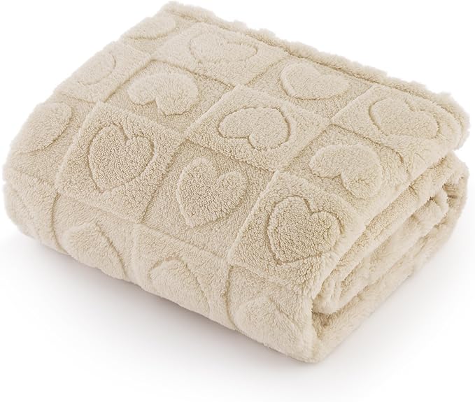 Bedsure Dog Blankets for Large Dogs Washable - Fluffy Fuzzy Cat Puppy Blanket with Premium 300GSM Coral Fleece Soft for Pet Kitten Doggy, White, 40x50IN