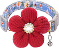 Large Dog Collar with Flower, Dog Collars for Large Dogs Collar for Girl Cute Dog Collar with Bell, Adjustable Length