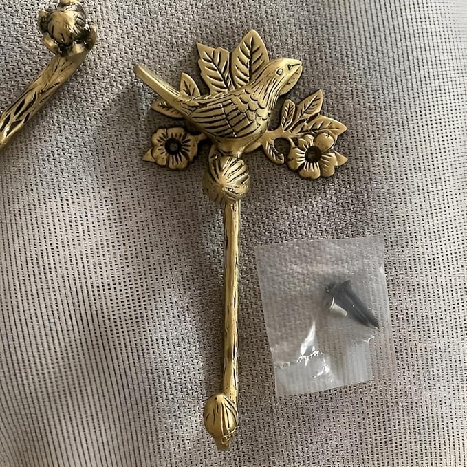 STYLENT Decor Solid Brass Bird Antique Towel Hook Bathroom Accessories Retro Bathroom Hardware Bird Cloth Hook Wall Mounted Vintage (Brass Antique)