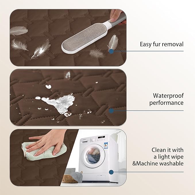 gogobunny 3X Stronger Waterproof Pet Blanket, Scratch Proof Furniture Protector for Dogs Cats, Reversible Cover 30x70 Inch, Dark Chocolate