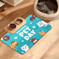 Pet Dog Cat Food Mat,Animal Paws Absorbent Waterproof Placemat for Food and Water Non Slip Rubber Backing Durable Feeding Pad for Clean Floors 12" x 20"